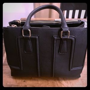 Black vegan leather purse